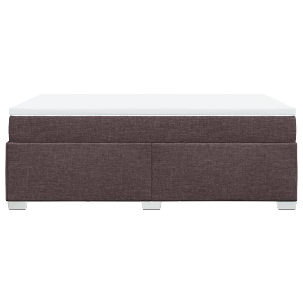 Boxspring met matras stof donkerbruin 120x190 cm