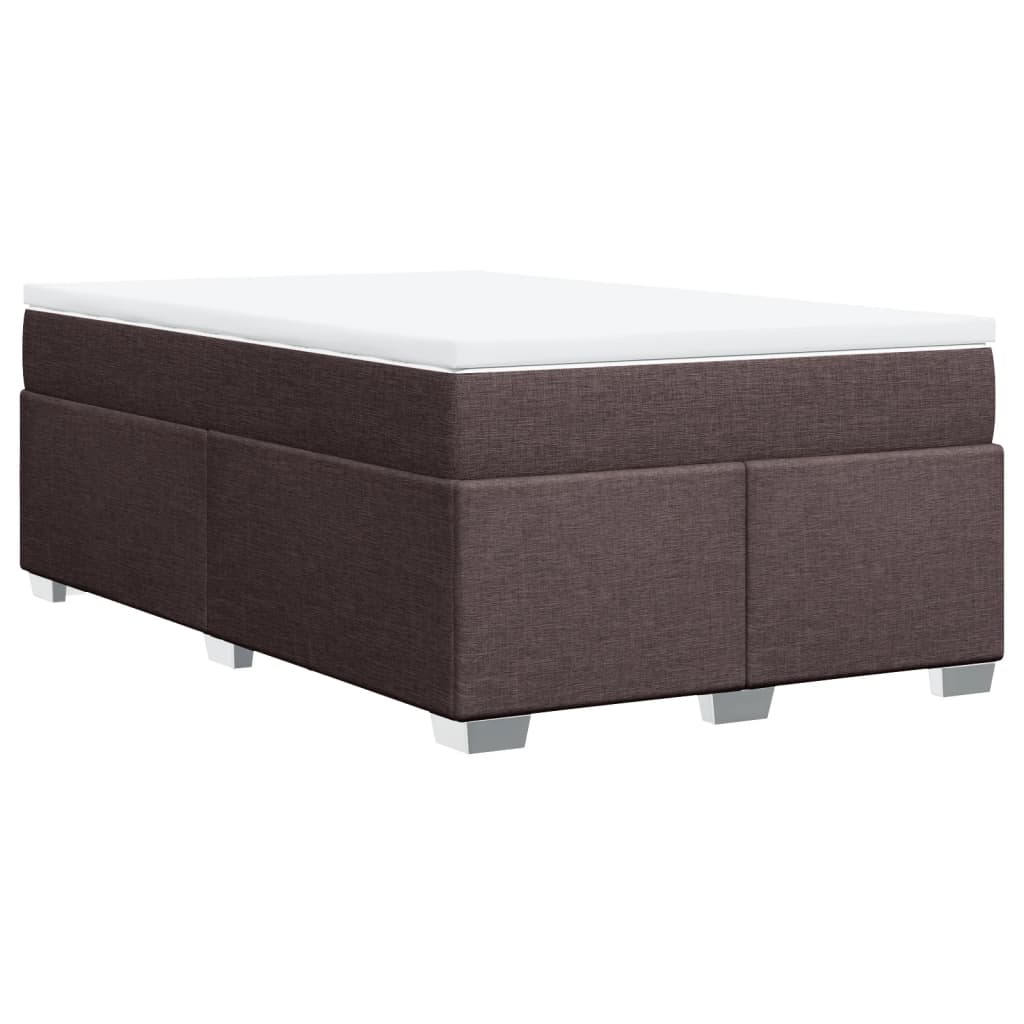 Boxspring met matras stof donkerbruin 120x190 cm