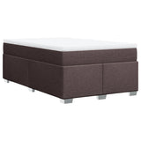 Boxspring met matras stof donkerbruin 120x190 cm