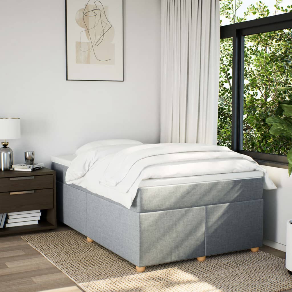 Boxspring met matras stof lichtgrijs 120x190 cm