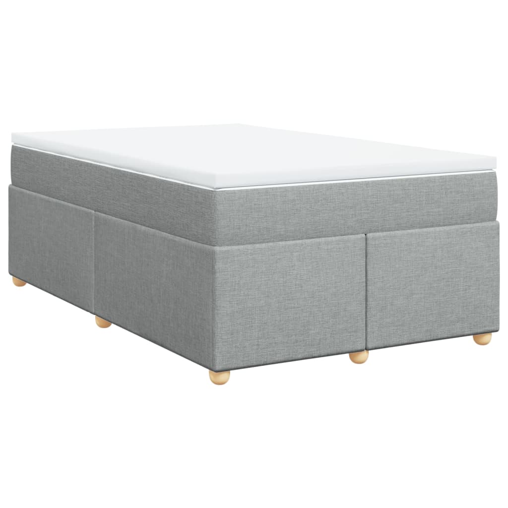 Boxspring met matras stof lichtgrijs 120x190 cm