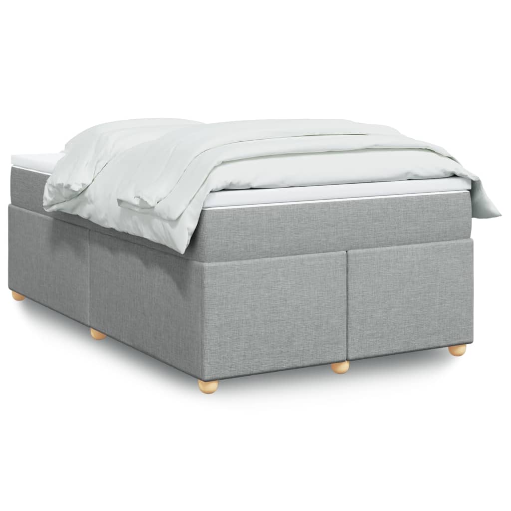 Boxspring met matras stof lichtgrijs 120x190 cm