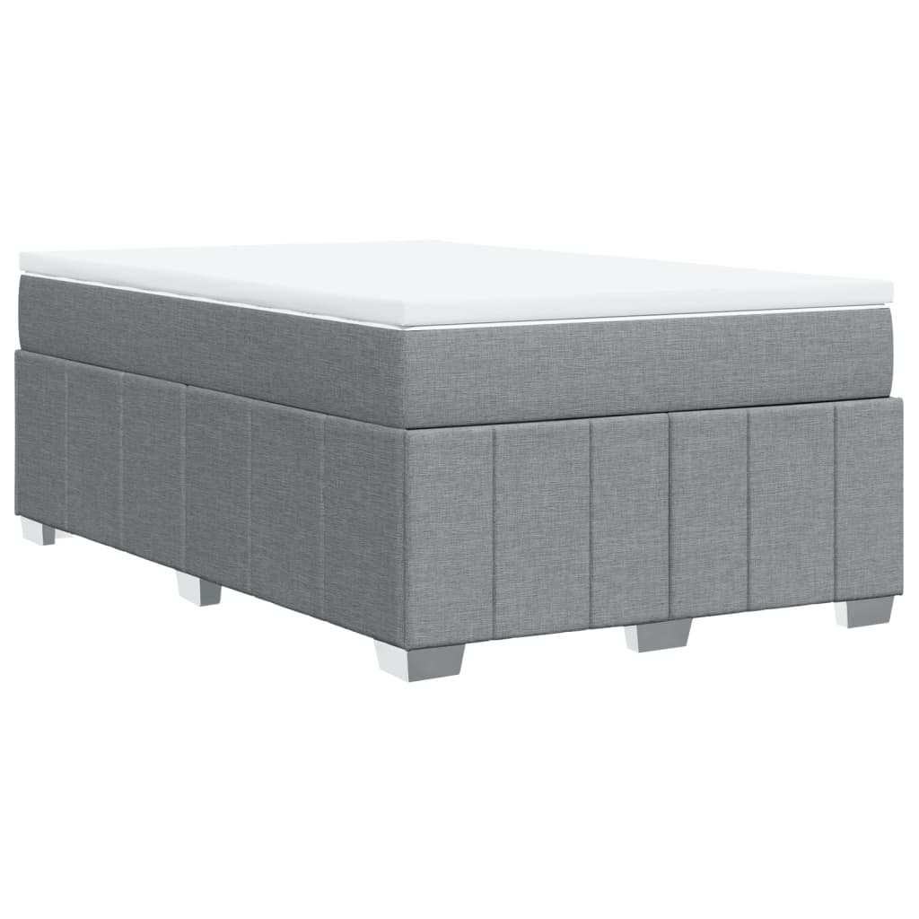 Boxspring met matras stof lichtgrijs 120x190 cm