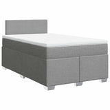 Boxspring met matras stof lichtgrijs 120x190 cm