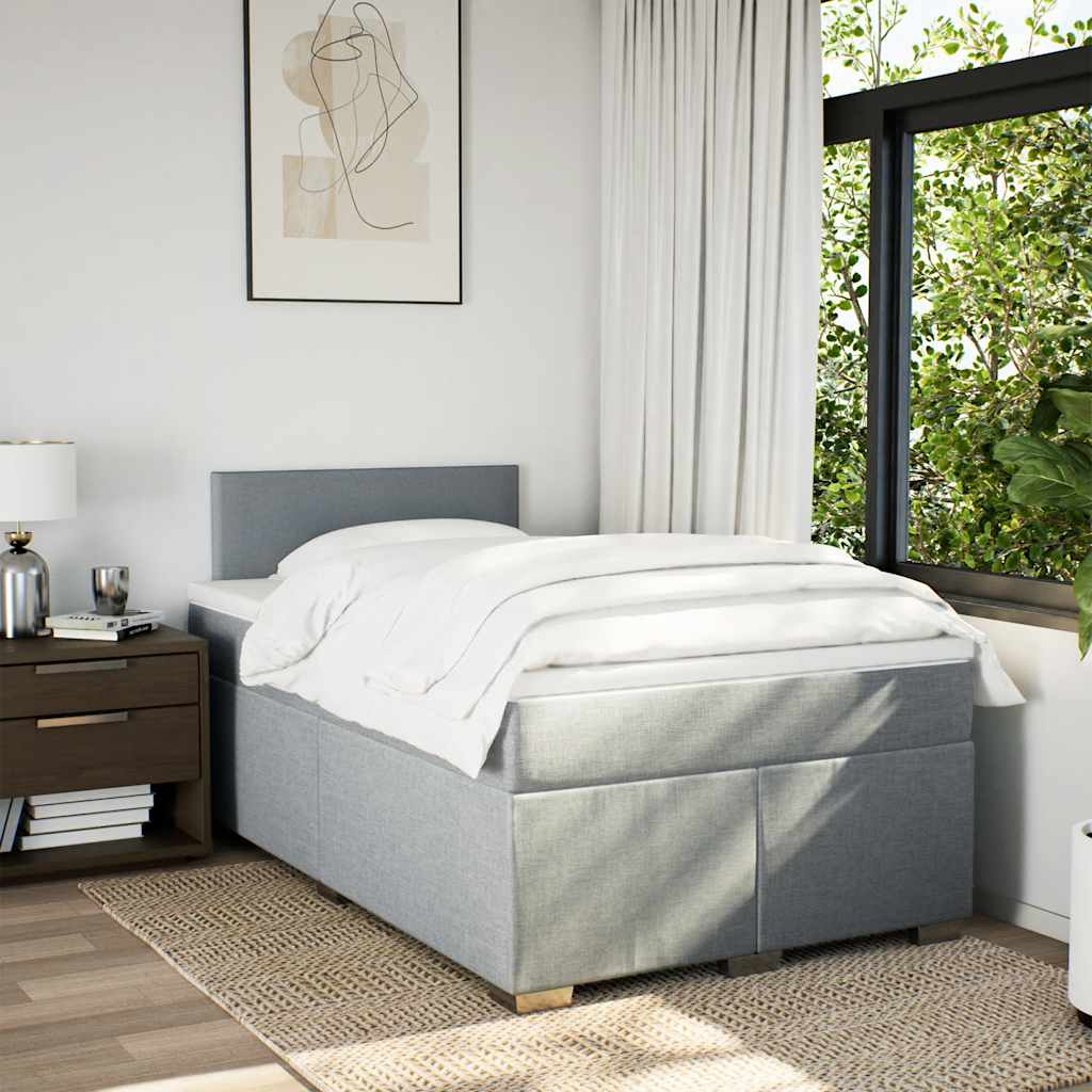 Boxspring met matras stof lichtgrijs 120x190 cm