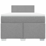 Boxspring met matras stof lichtgrijs 120x190 cm