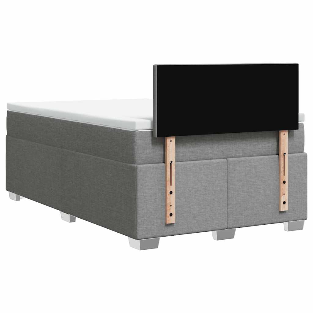 Boxspring met matras stof lichtgrijs 120x190 cm