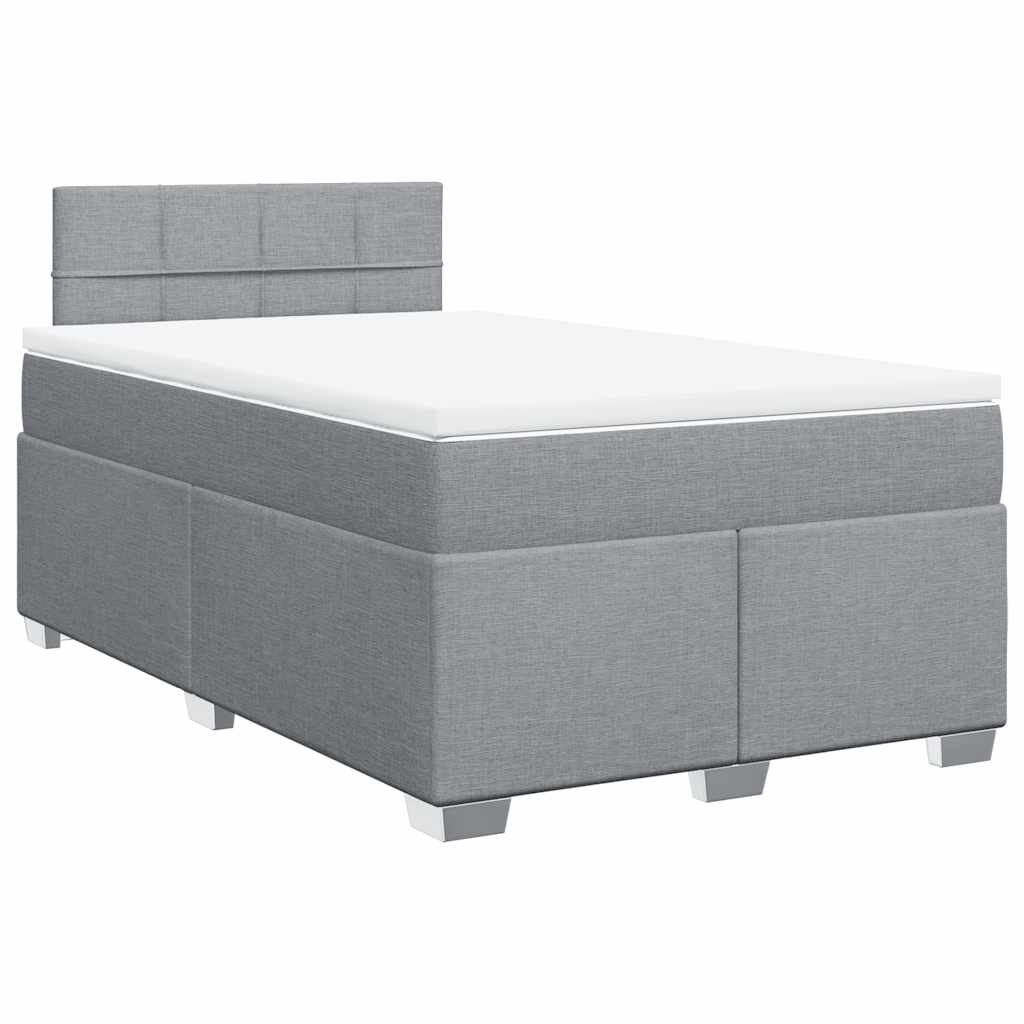 Boxspring met matras stof lichtgrijs 120x190 cm