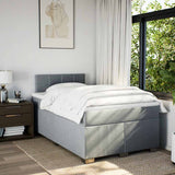 Boxspring met matras stof lichtgrijs 120x190 cm