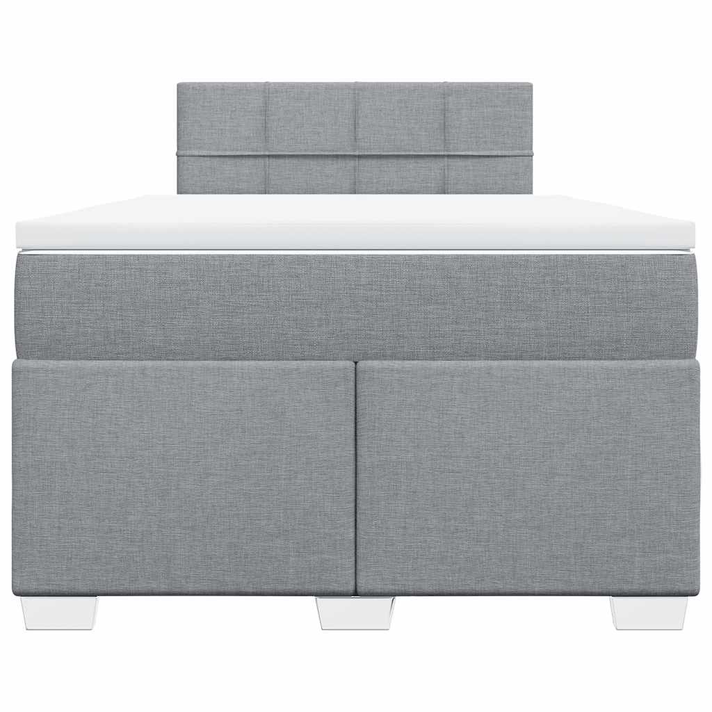 Boxspring met matras stof lichtgrijs 120x190 cm