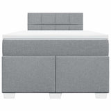 Boxspring met matras stof lichtgrijs 120x190 cm