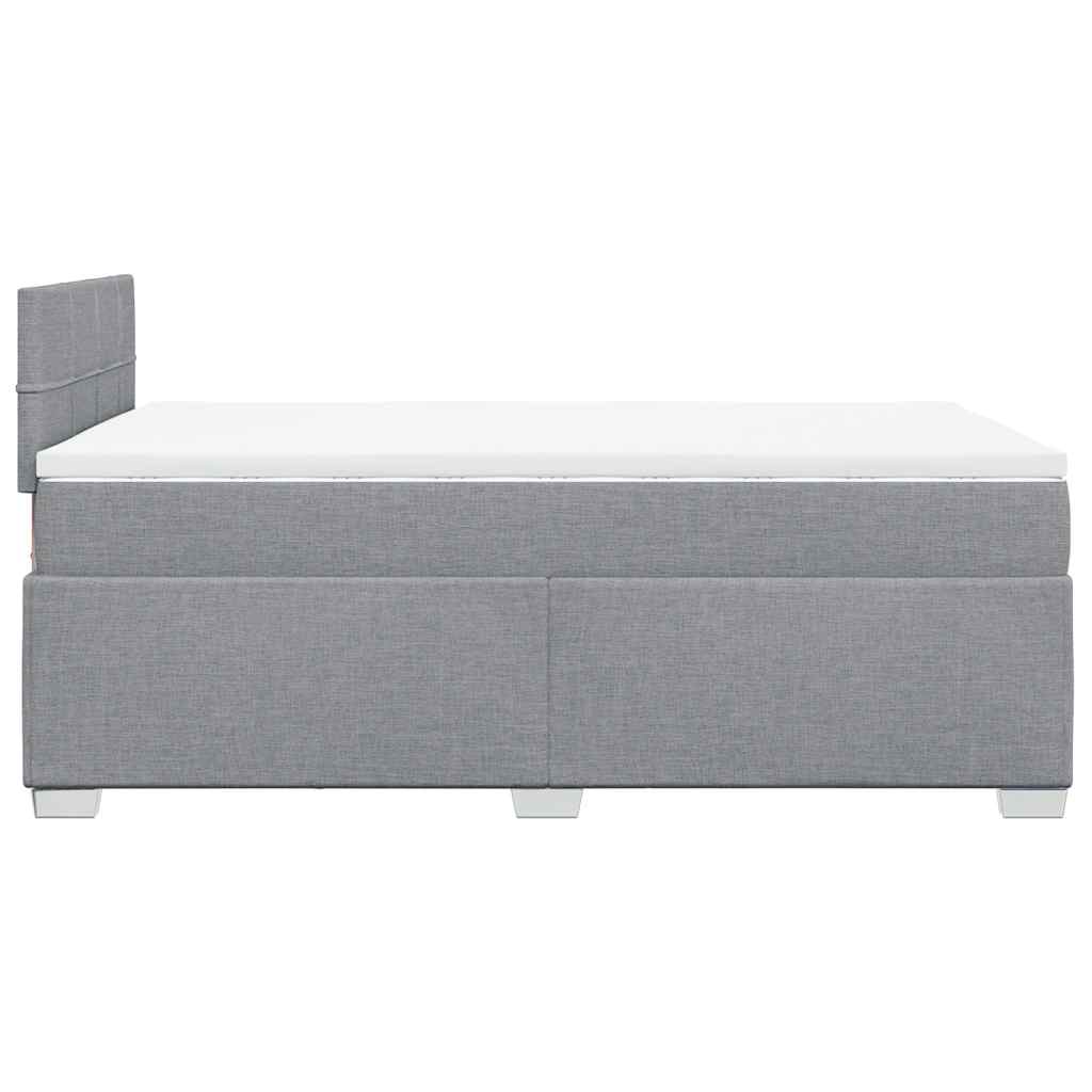 Boxspring met matras stof lichtgrijs 120x190 cm