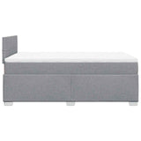 Boxspring met matras stof lichtgrijs 120x190 cm