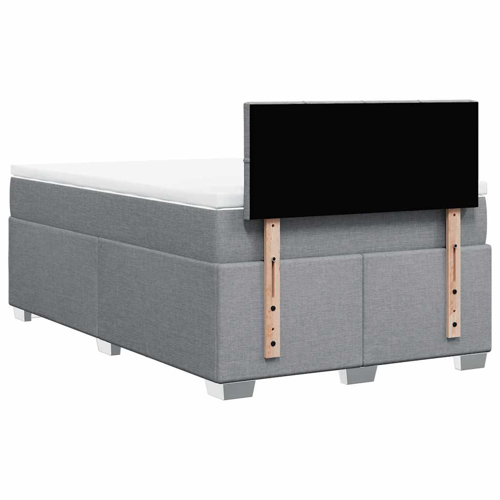 Boxspring met matras stof lichtgrijs 120x190 cm