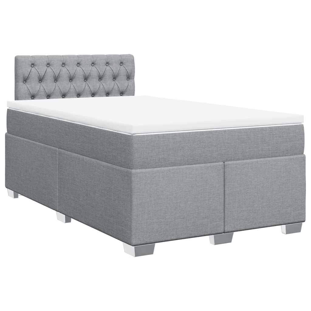 Boxspring met matras stof lichtgrijs 120x190 cm