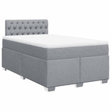 Boxspring met matras stof lichtgrijs 120x190 cm