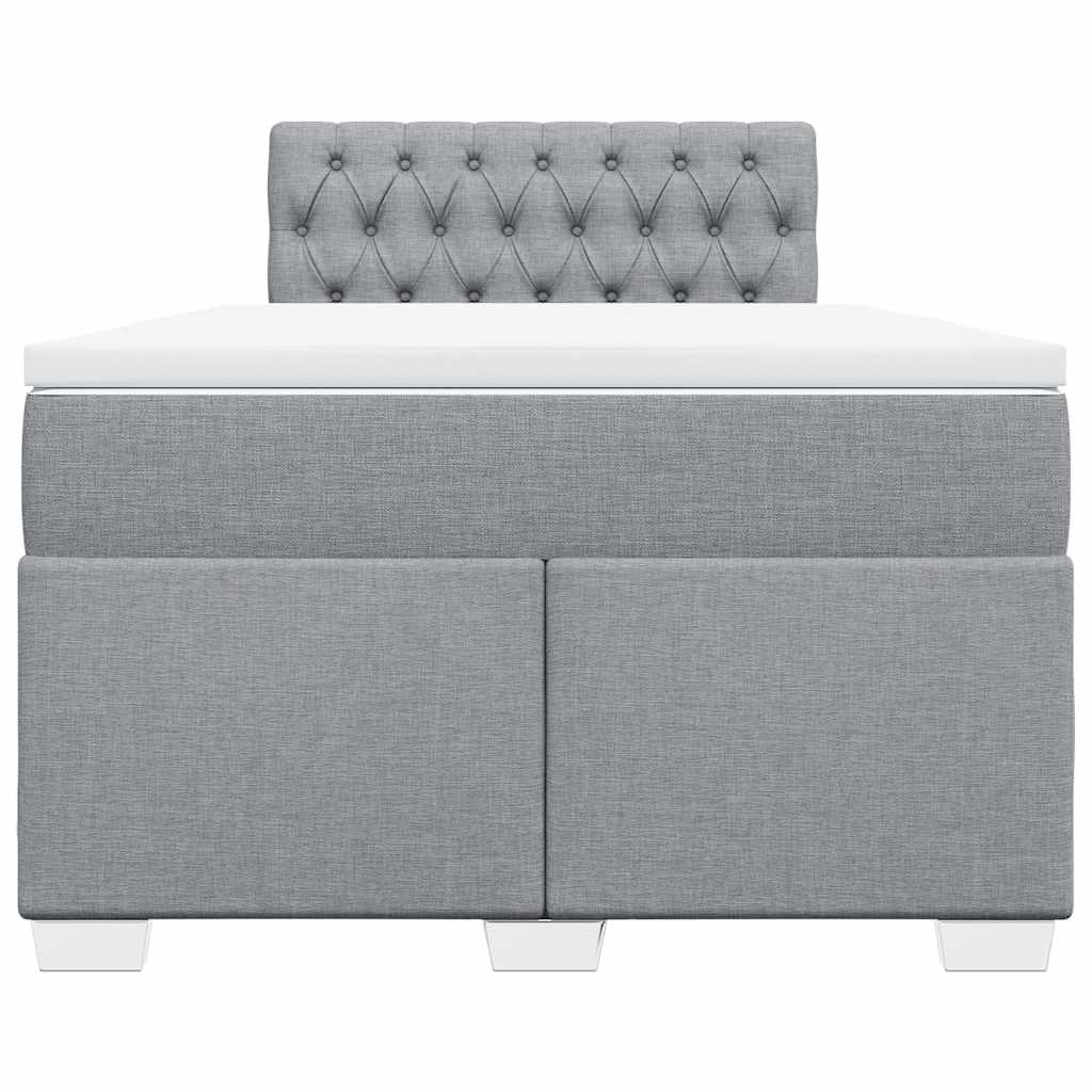 Boxspring met matras stof lichtgrijs 120x190 cm