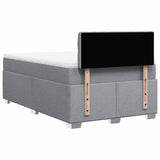 Boxspring met matras stof lichtgrijs 120x190 cm