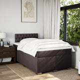 Boxspring met matras stof donkerbruin 120x190 cm