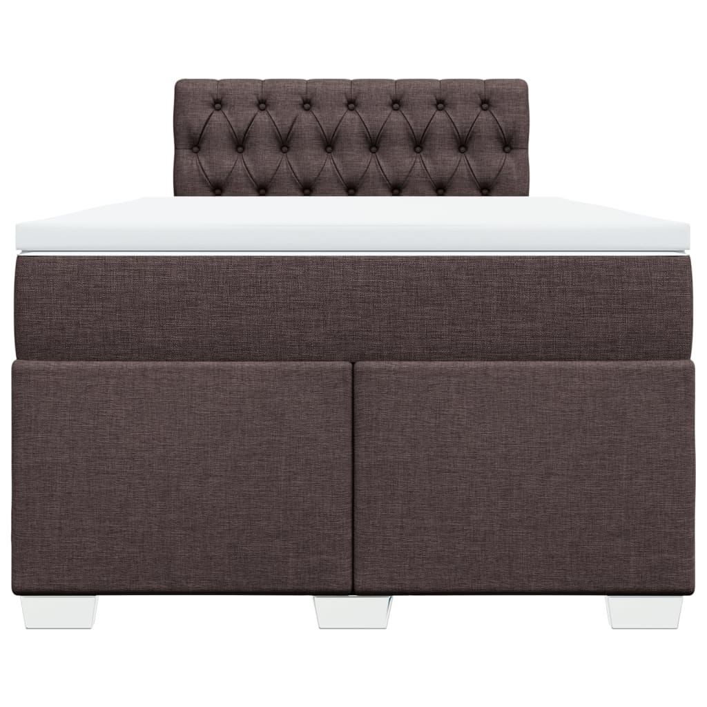 Boxspring met matras stof donkerbruin 120x190 cm