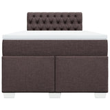 Boxspring met matras stof donkerbruin 120x190 cm