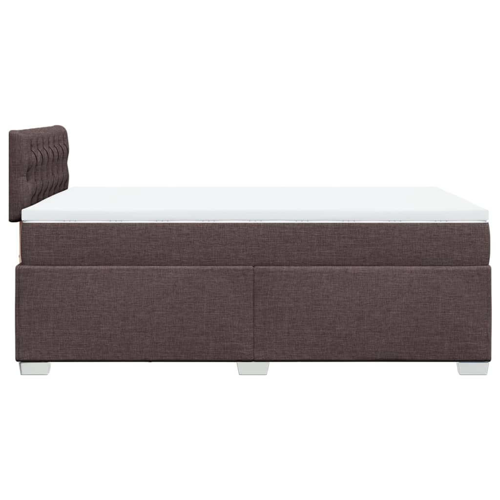 Boxspring met matras stof donkerbruin 120x190 cm