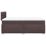 Boxspring met matras stof donkerbruin 120x190 cm