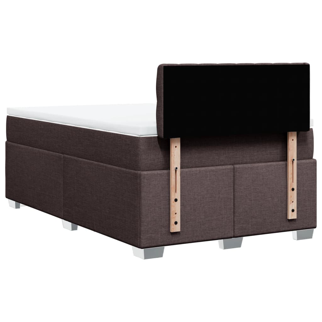 Boxspring met matras stof donkerbruin 120x190 cm