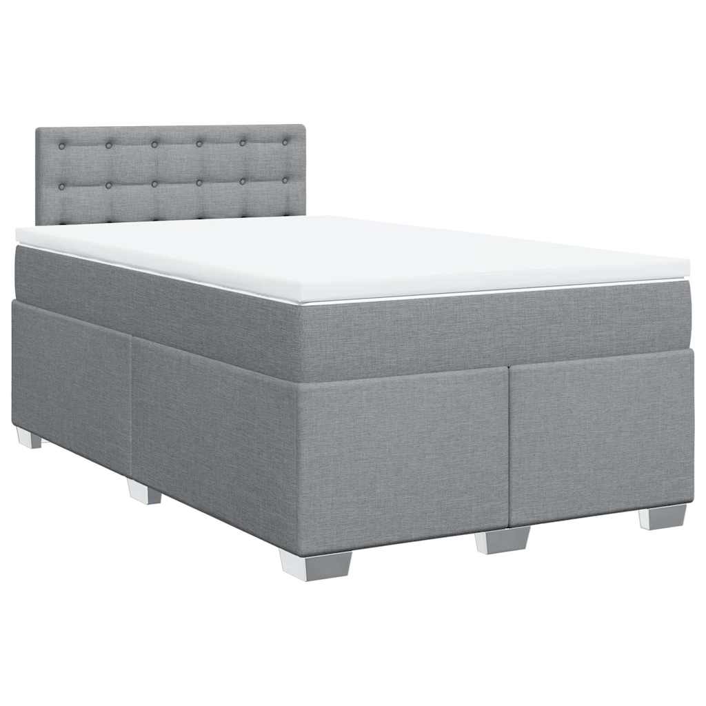 Boxspring met matras stof lichtgrijs 120x190 cm