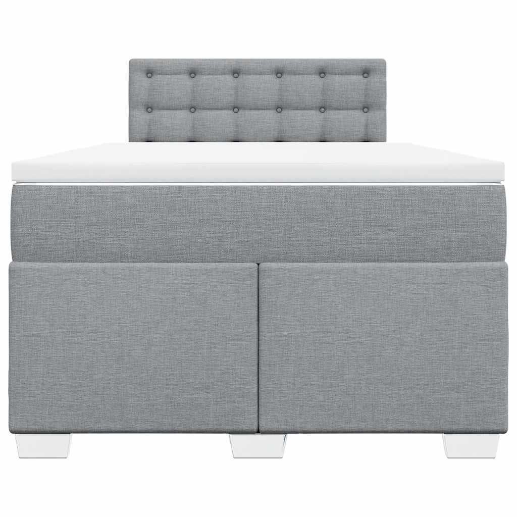 Boxspring met matras stof lichtgrijs 120x190 cm