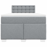 Boxspring met matras stof lichtgrijs 120x190 cm