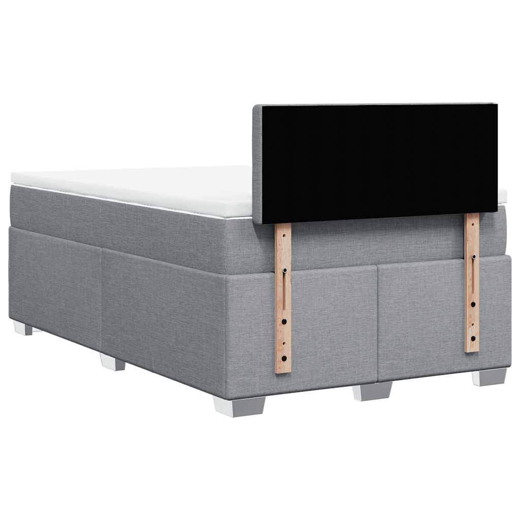 Boxspring met matras stof lichtgrijs 120x190 cm