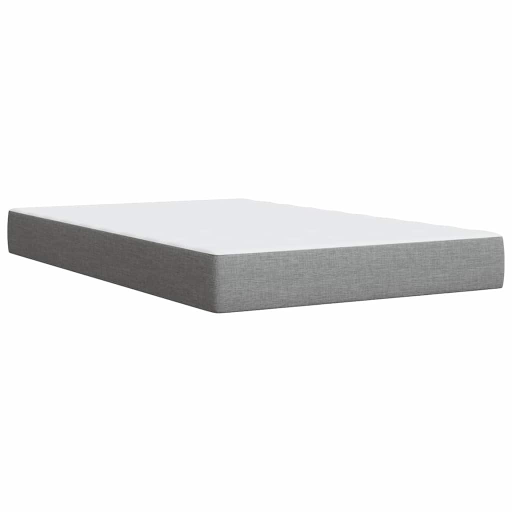 Boxspring met matras stof lichtgrijs 120x190 cm