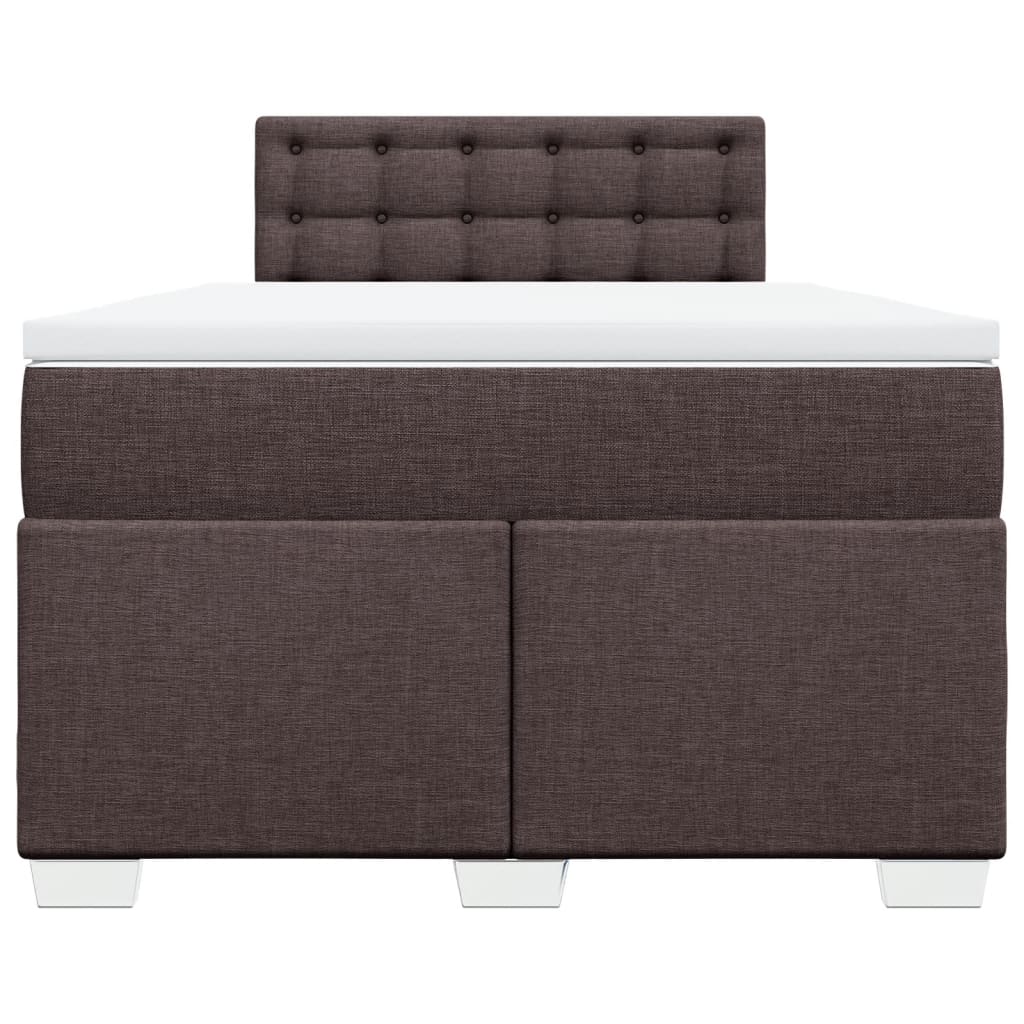 Boxspring met matras stof donkerbruin 120x190 cm