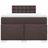 Boxspring met matras stof donkerbruin 120x190 cm