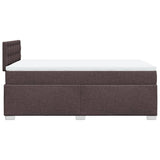 Boxspring met matras stof donkerbruin 120x190 cm