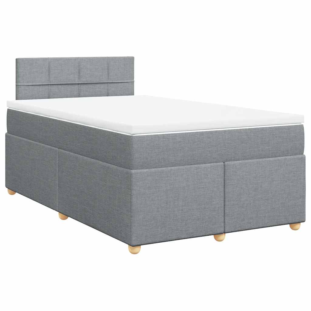 Boxspring met matras stof lichtgrijs 120x190 cm