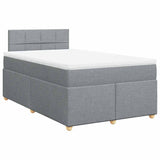 Boxspring met matras stof lichtgrijs 120x190 cm