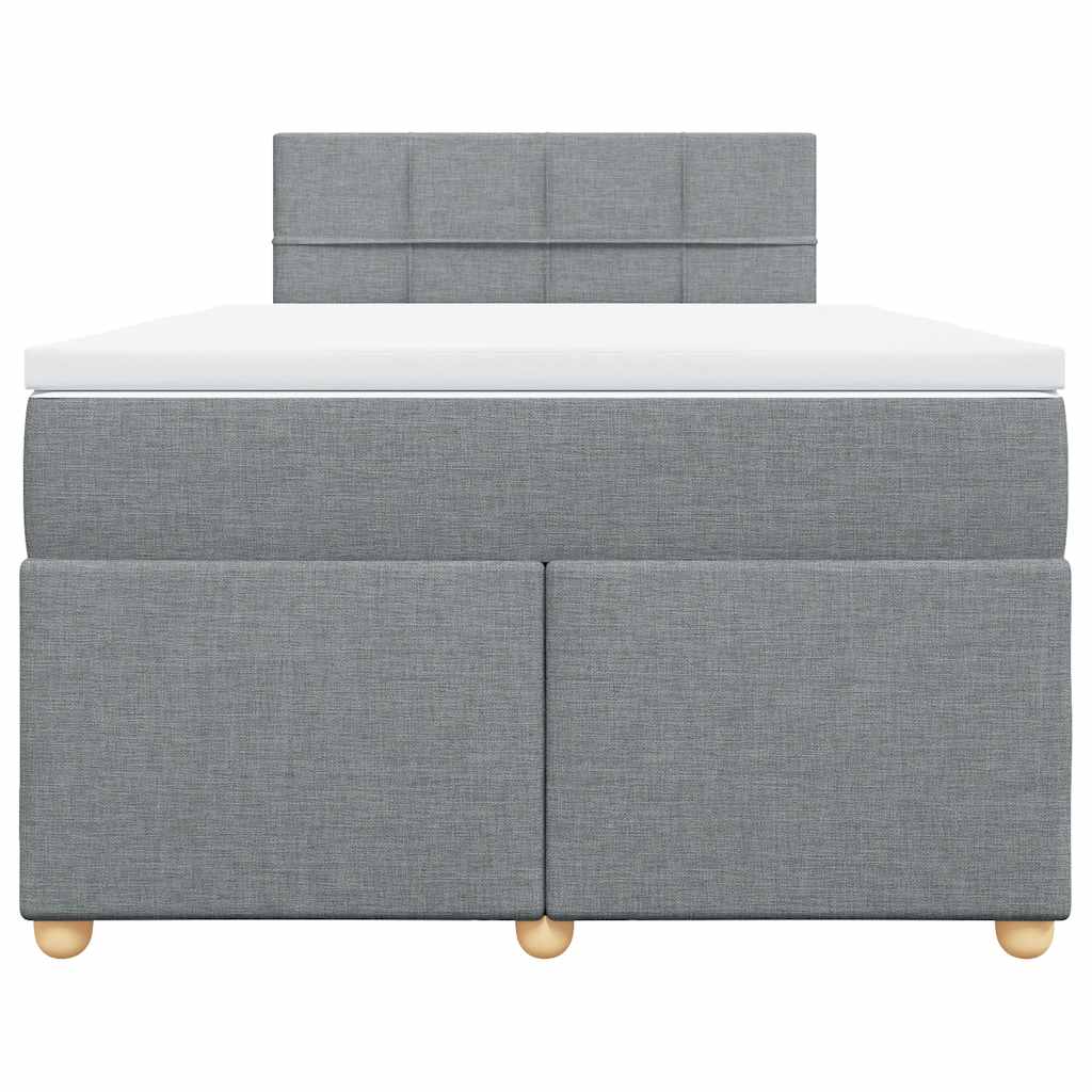 Boxspring met matras stof lichtgrijs 120x190 cm