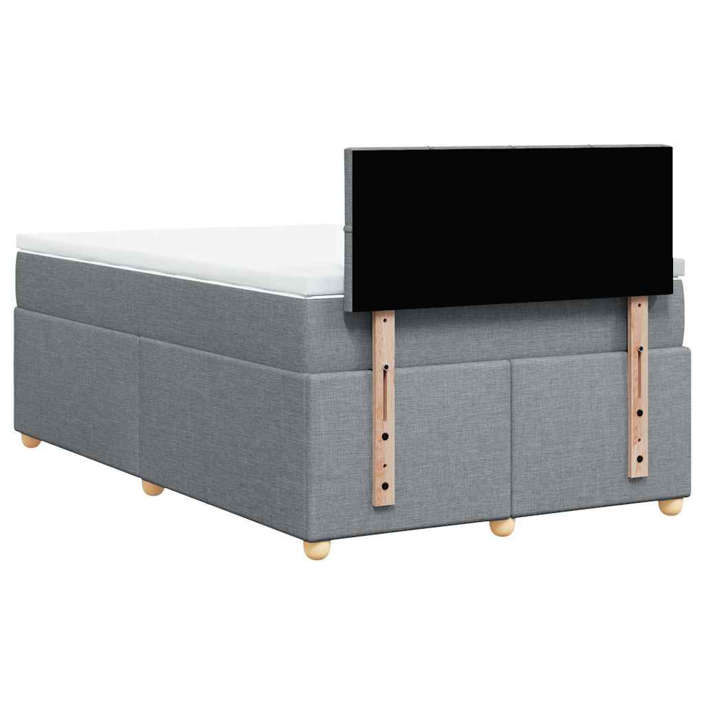 Boxspring met matras stof lichtgrijs 120x190 cm