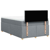 Boxspring met matras stof lichtgrijs 120x190 cm