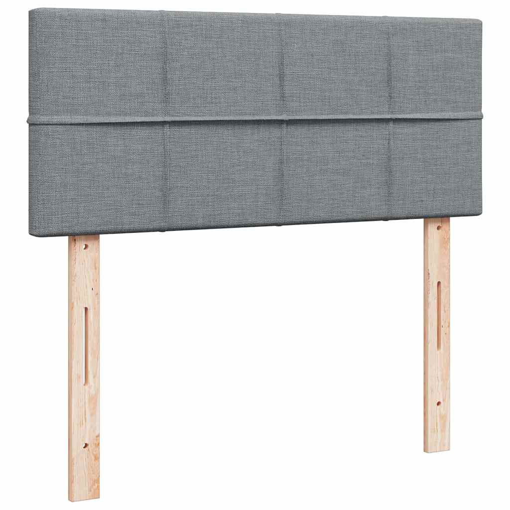 Boxspring met matras stof lichtgrijs 120x190 cm