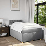 Boxspring met matras stof lichtgrijs 120x190 cm