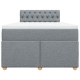 Boxspring met matras stof lichtgrijs 120x190 cm