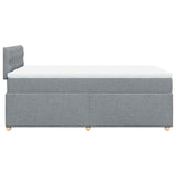 Boxspring met matras stof lichtgrijs 120x190 cm