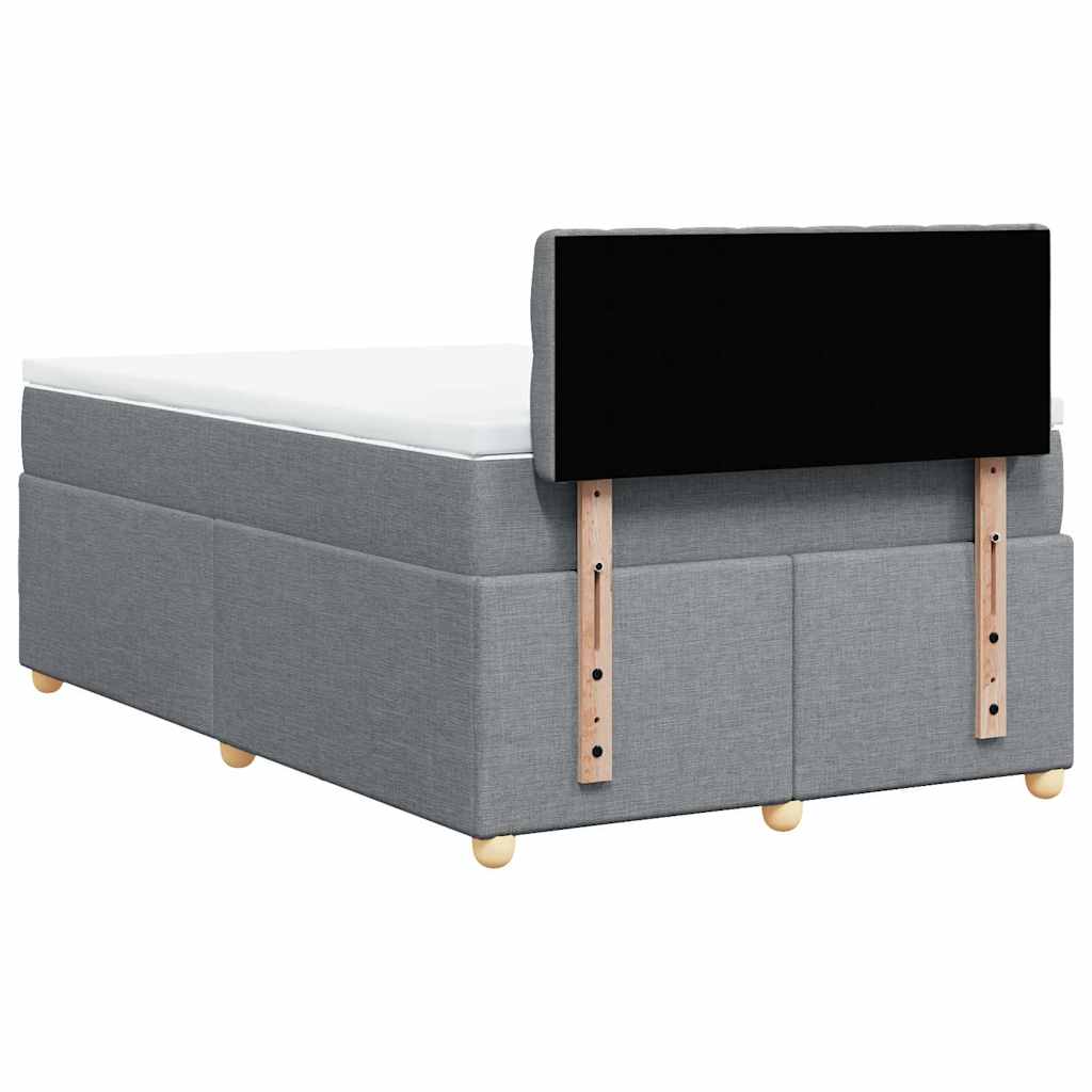 Boxspring met matras stof lichtgrijs 120x190 cm