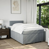 Boxspring met matras stof lichtgrijs 120x190 cm