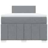Boxspring met matras stof lichtgrijs 120x190 cm