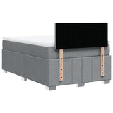 Boxspring met matras stof lichtgrijs 120x190 cm