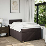 Boxspring met matras stof donkerbruin 120x190 cm
